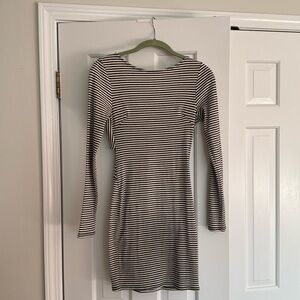 Size small, black and white striped long sleeve dress